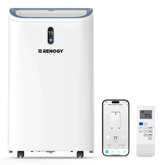14,000 BTU Smart WiFi Portable Air Conditioner. Powerful Cooling for Home & Office