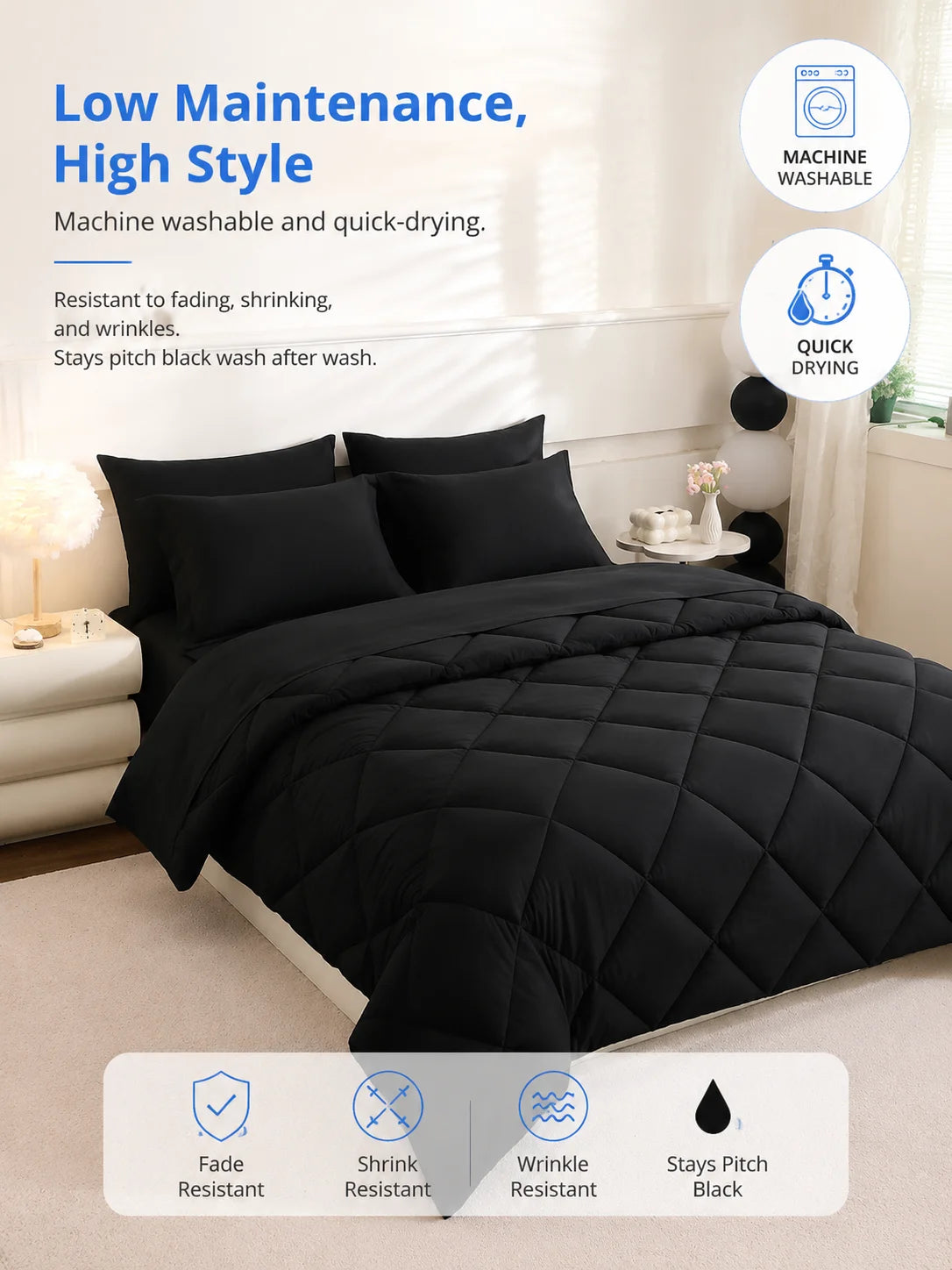 Luxury 5 Piece / 7 Piece Comforter Bedding Set.  Soft Modern Home Décor Collection