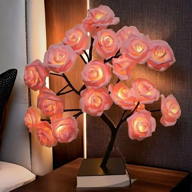 Romantic Rose Tree LED Night Light .Elegant Bedroom Décor & Gift Lamp