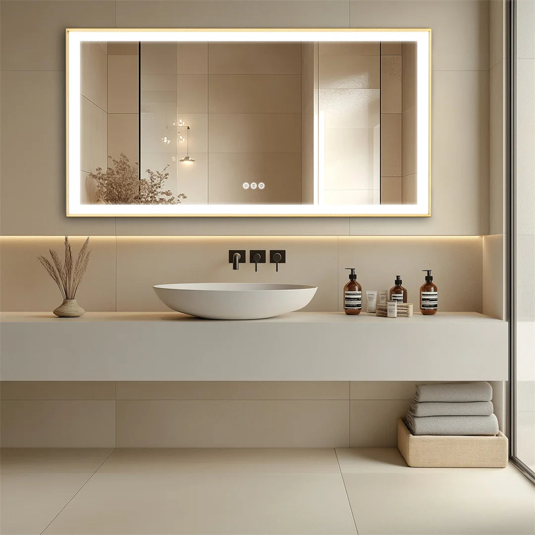 Luvodi Large Gold Framed Fogless Smart Dressing Mirror