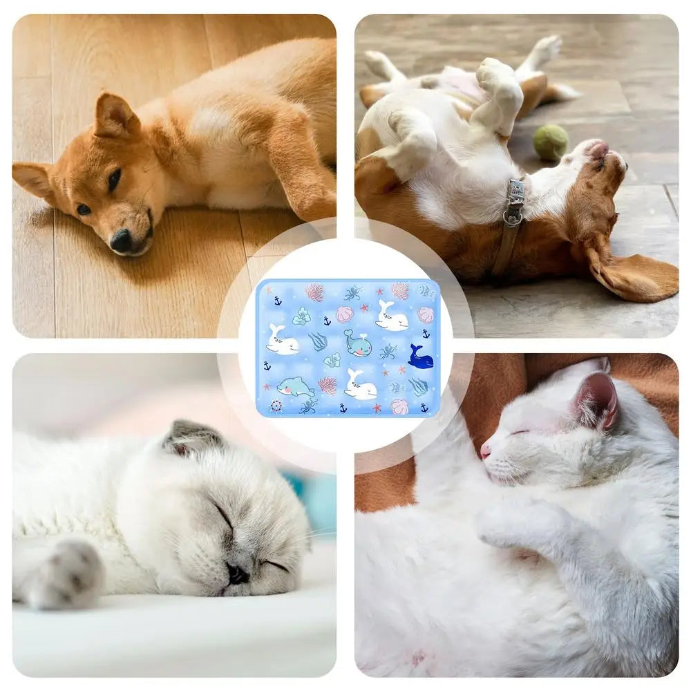 Dog Cooling Blanket Chill Puppy Pad 16x20 Inch Self-Cooling Dog Sleep Mat Washable Portable For Indoor Outdoor For Small Medium
