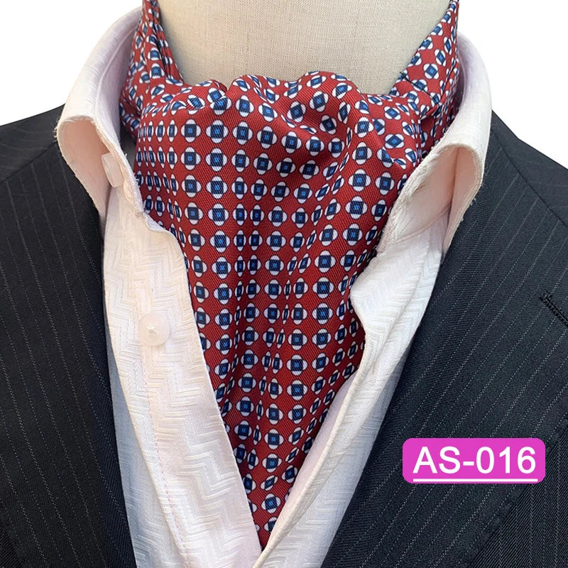 Luxury Men’s Ascot Tie & Pocket Square Set for Weddings, Business & Formal Wear