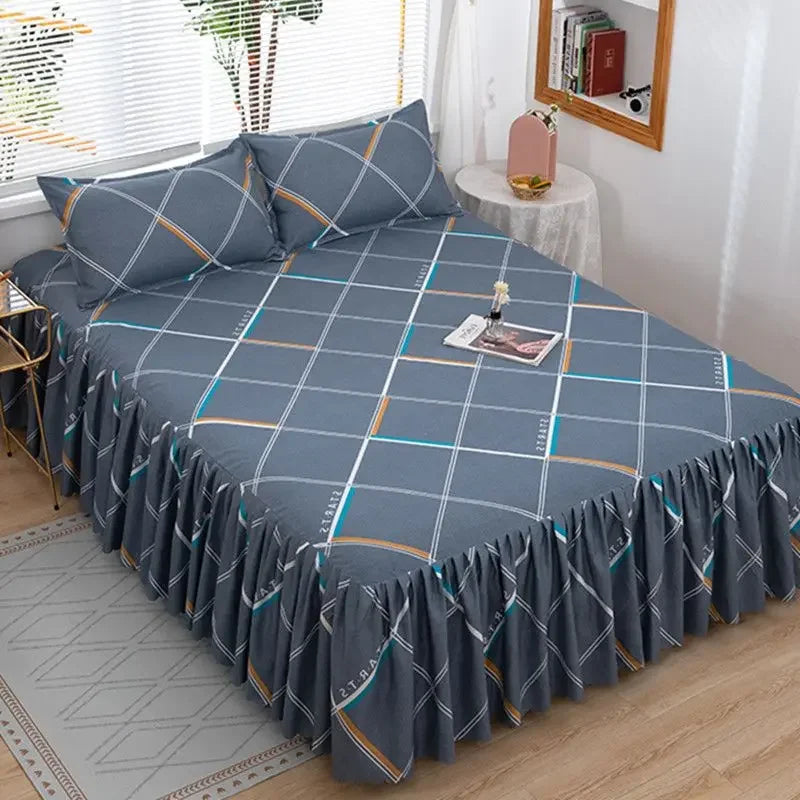 Bedroom Flat Sheets Bed Printed Fashion Modern Queen King Size Washed Cotton Comfortable Bedding Mattress Cover Bedspread New