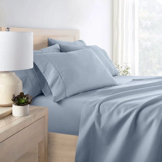 Queen Microfiber 6 Piece Bed Sheet Set Hypoallergenic Wrinkle Resistant Deep Pocket Soft Durable Bedding Sensitive Skin