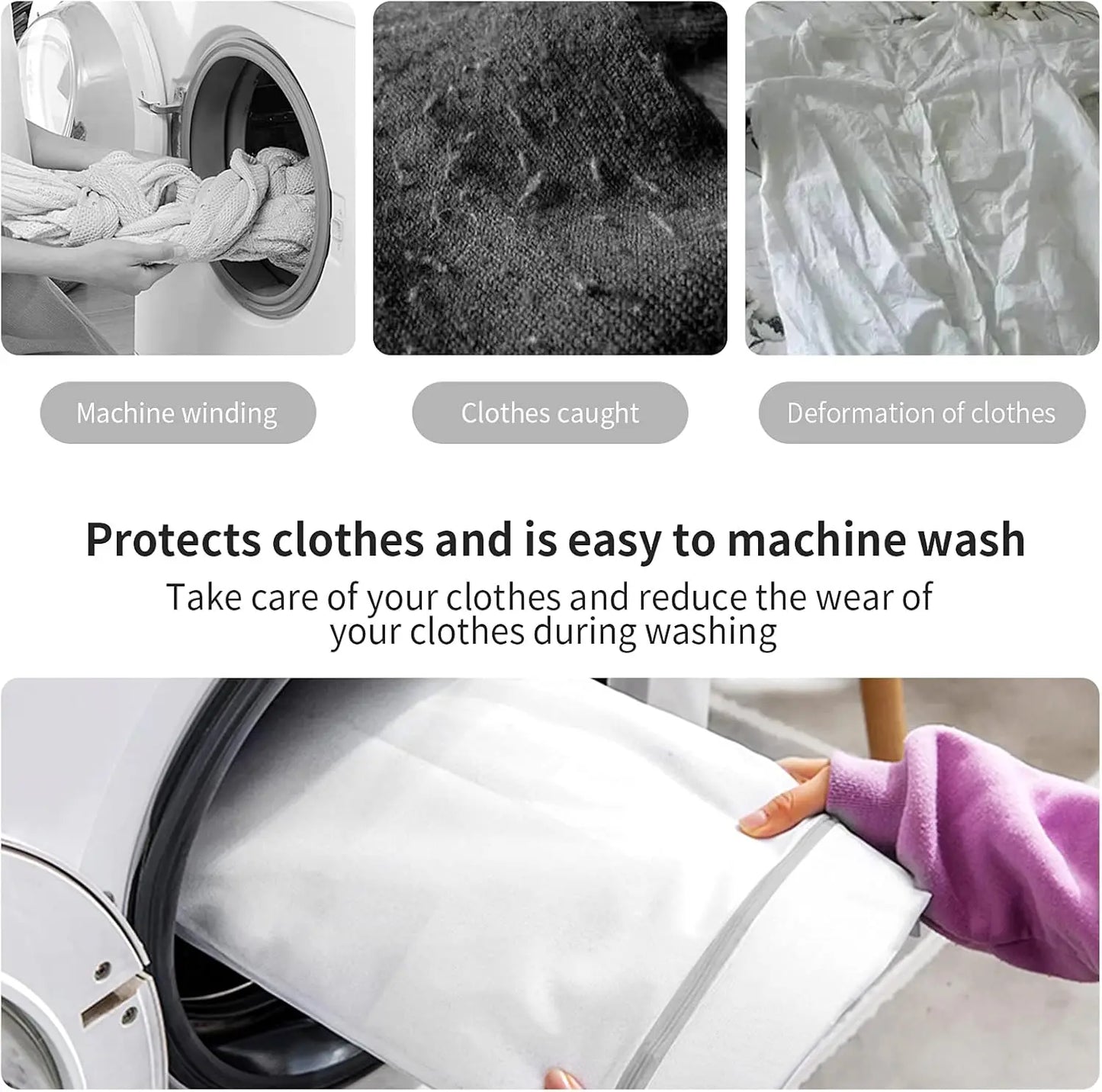 Reusable Mesh Laundry Bags for Delicate Clothes, Lingerie, Sweaters & Machine Washing
