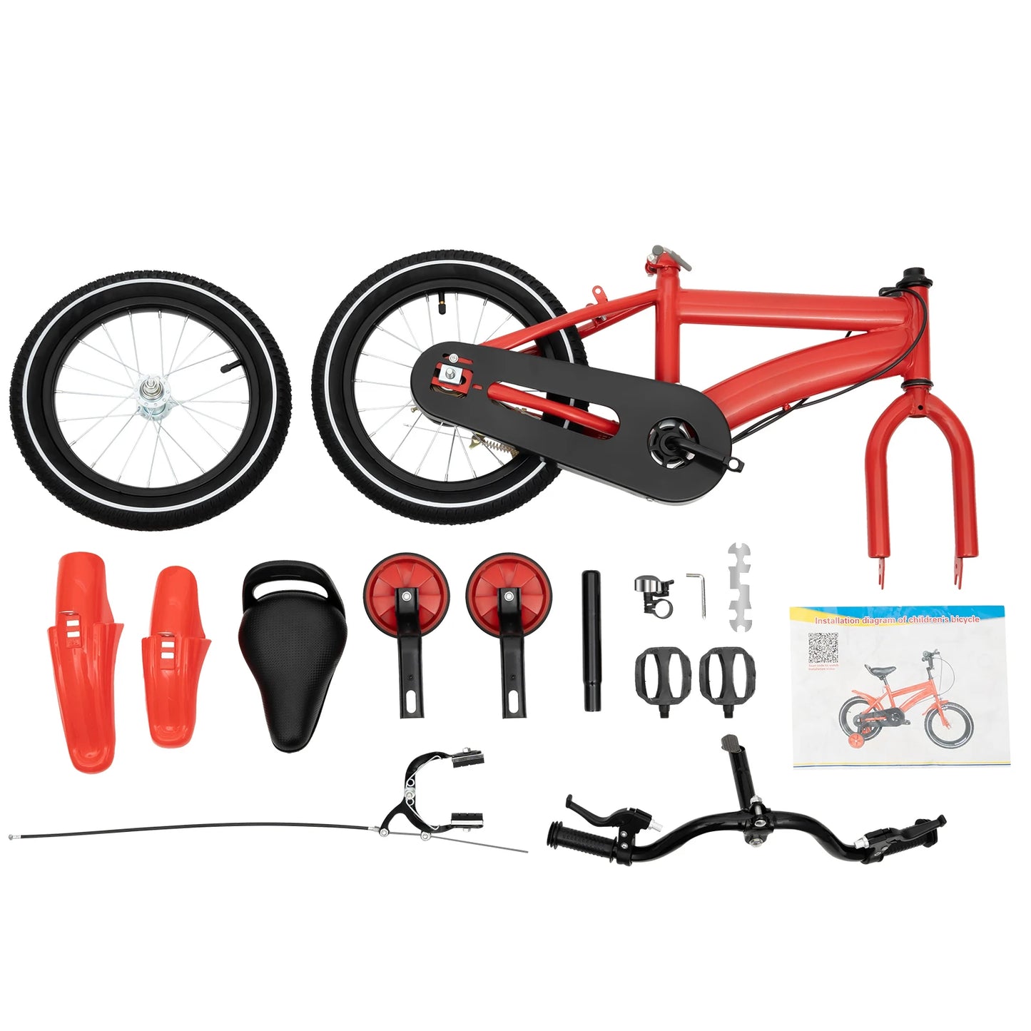 14 Inch Children’s Bicycle with Training Wheels .Kids Bike for Ages 2–5, Adjustable Seat & Handlebars, Boys & Girls