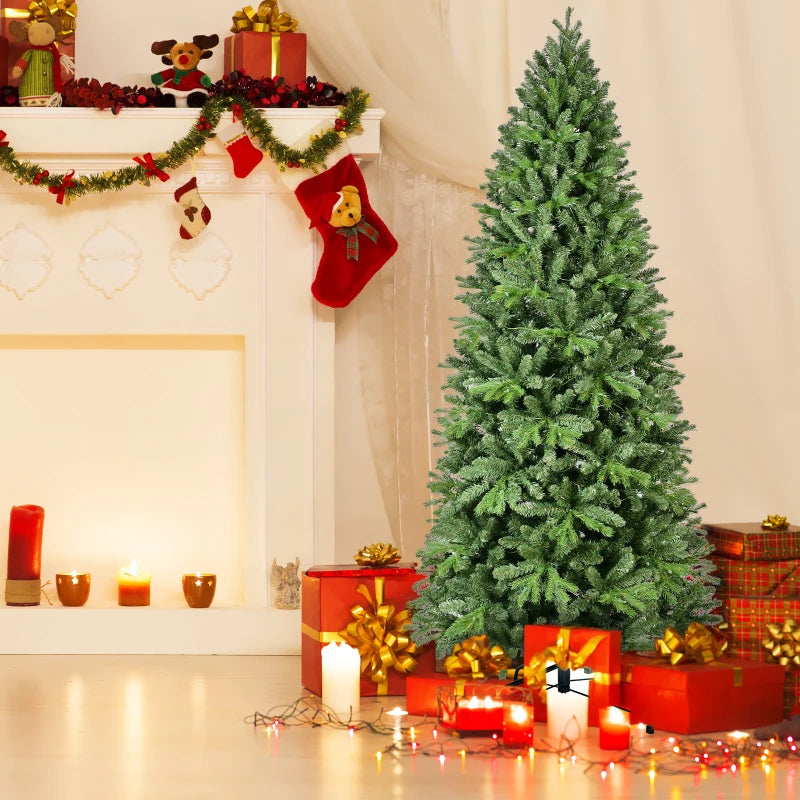 7FT Full-Bodied Artificial Christmas Tree with 1,375 PE & PVC Tips .Premium Hinged Holiday Tree