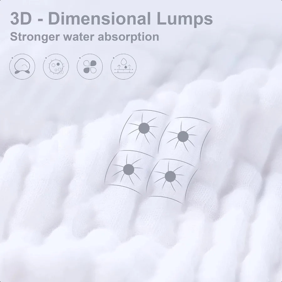 12 Pack Baby Muslin Washcloths Soft Face Cloths for Newborn Absorbent Bath Wash Cloths Wipes Burp Rag Toddlers Essentials Stuff