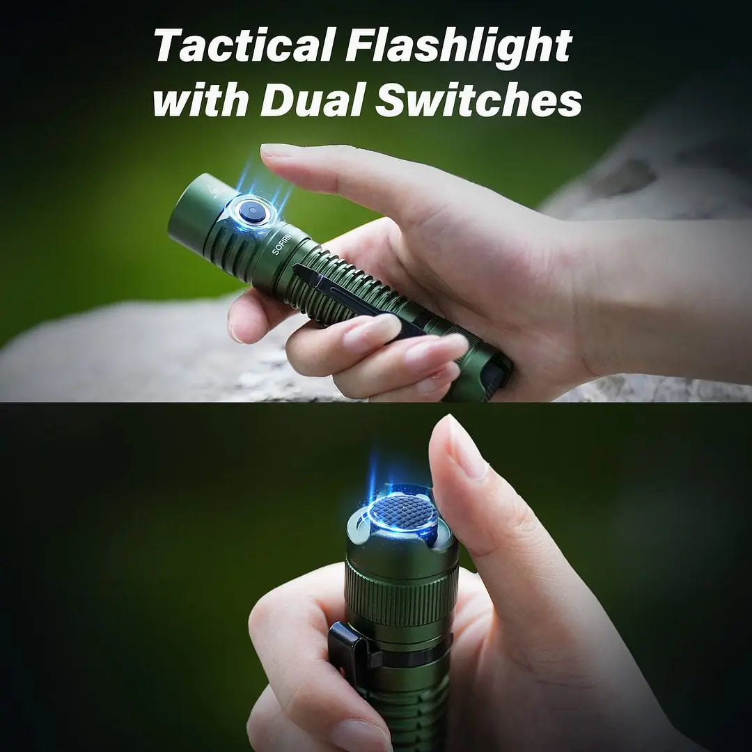 Rechargeable Tactical LED Flashlight .2000 Lumen Long-Range USB-C Flashlight