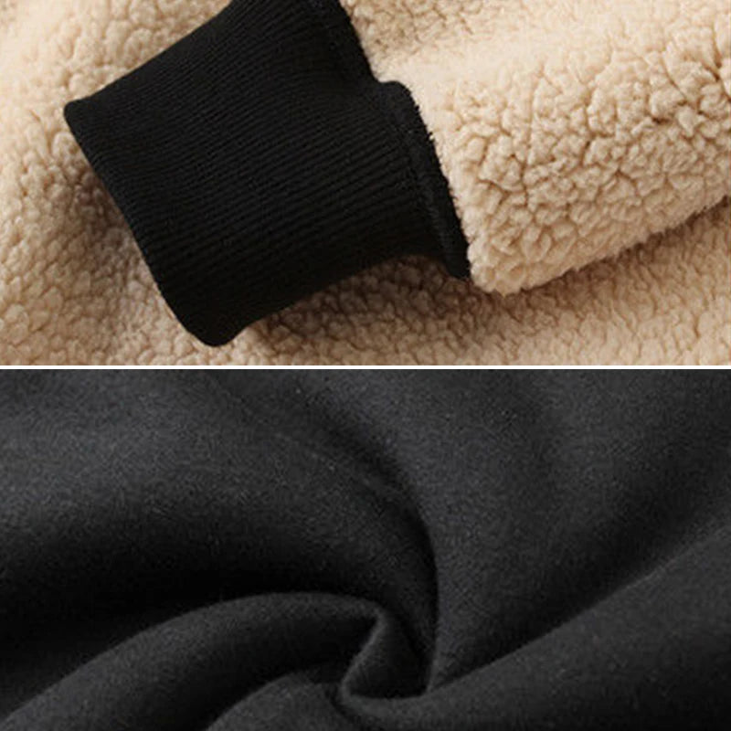 Sherpa Lined Zip Up Hoodie Jacket