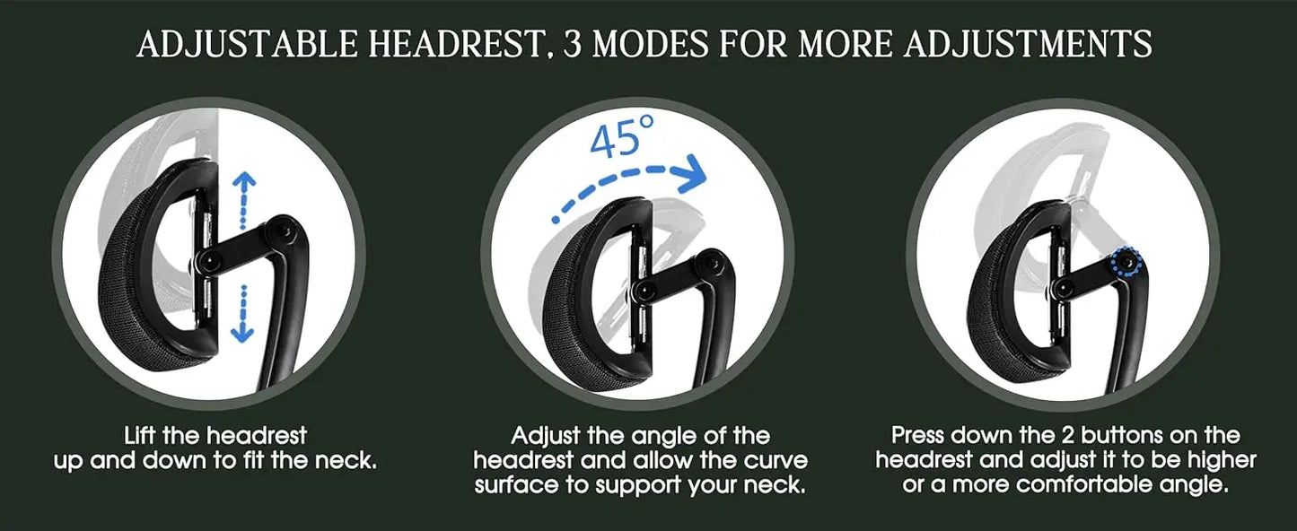 Ergonomic High Back Office Chair with Headrest & Flip Up Arms