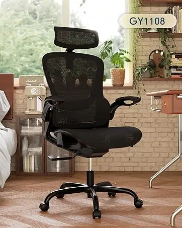 Ergonomic High Back Office Chair with Headrest & Flip Up Arms