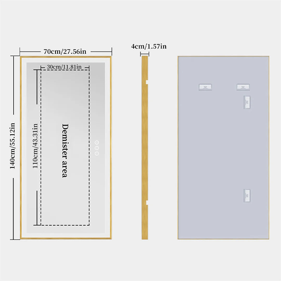 Luvodi Large Gold Framed Fogless Smart Dressing Mirror