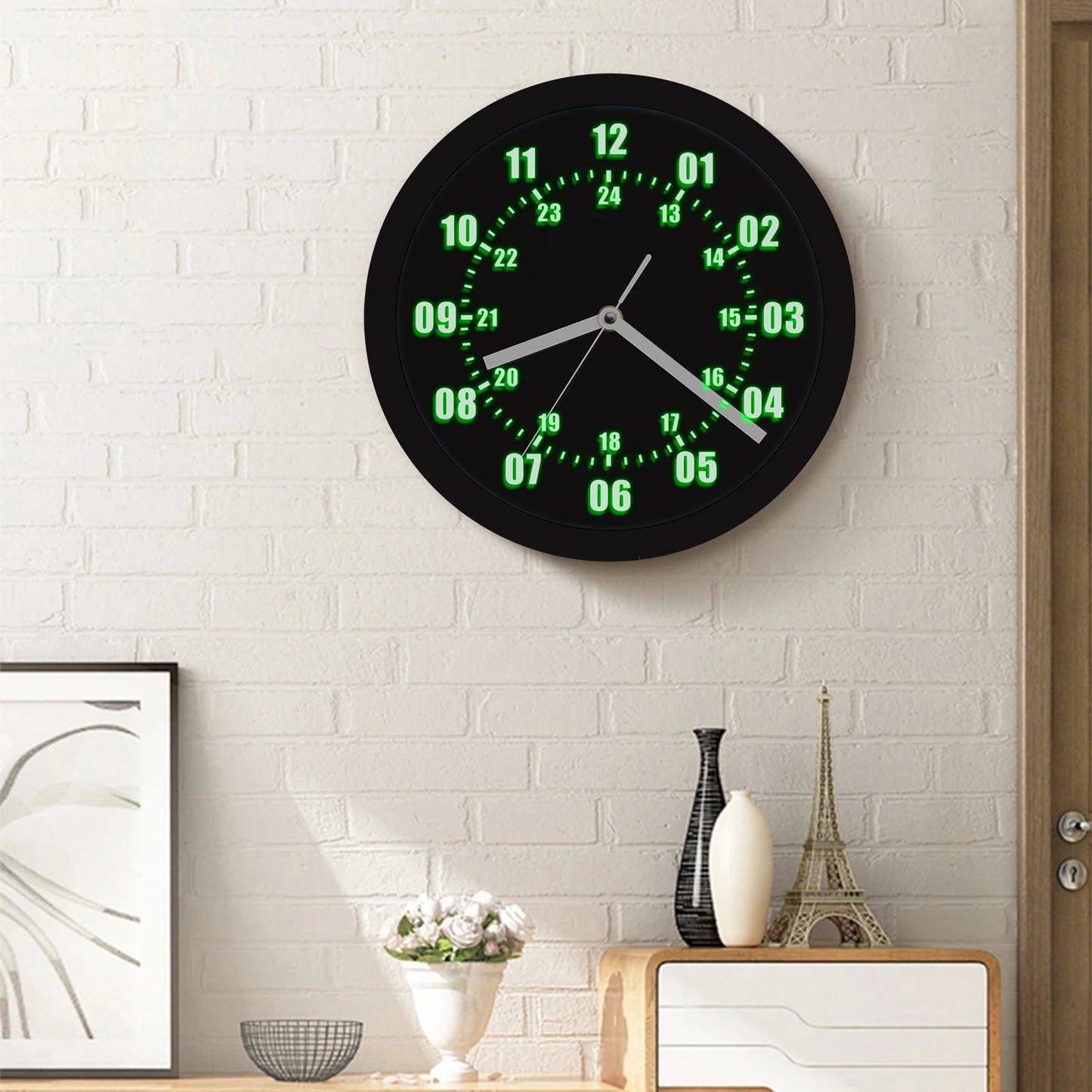 LED Indoor & Outdoor Luminous Wall Clock with Remote Control