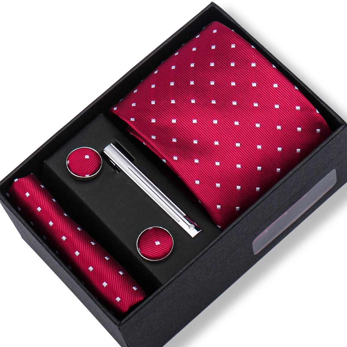Tie Men With Box Top Quality Business Ties Hanky Cufflink Set Clips Green Necktie Corbatas For Men Wedding In Gift Box Gravatas