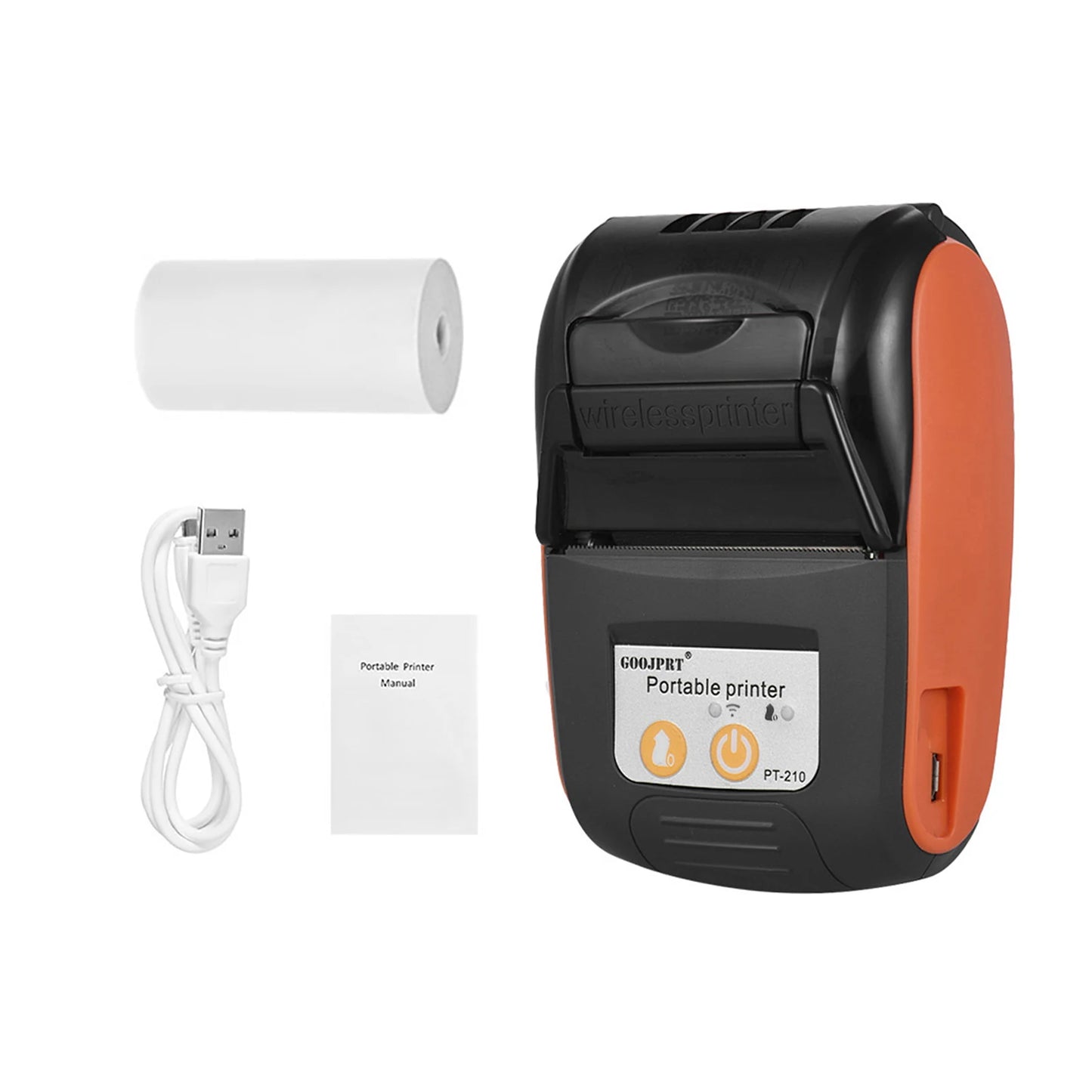 【New】GOOJPRT PT-210 Portable Thermal Printer Handheld 58mm Receipt Printer for Retail Stores Restaurants Factories Logistics