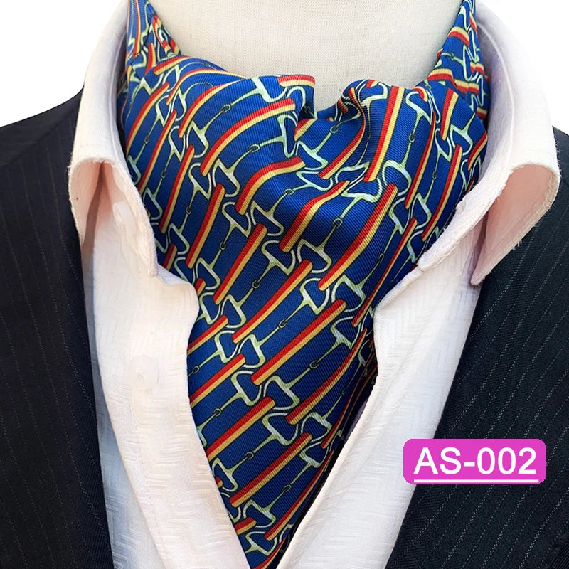 Luxury Men’s Ascot Tie & Pocket Square Set for Weddings, Business & Formal Wear