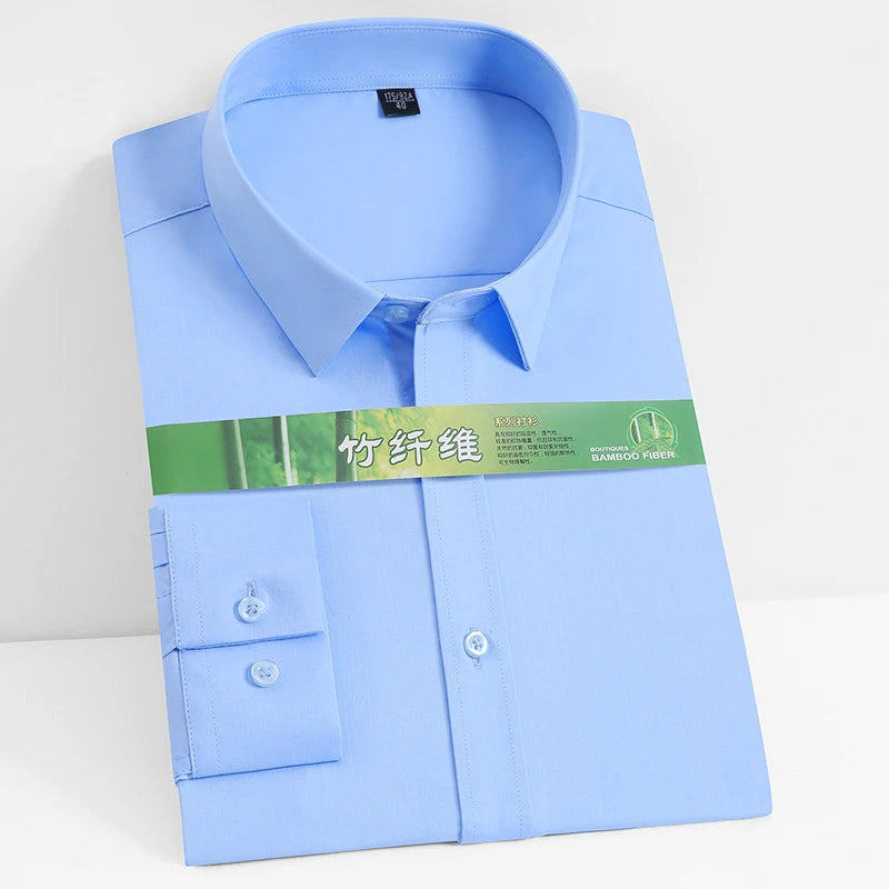 Men’s Classic Fit Long Sleeve Business Dress Shirt .Comfortable Formal Button-Up