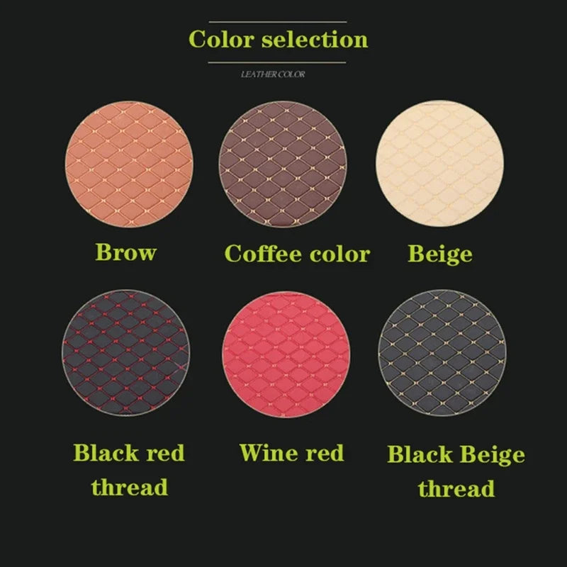 Universal PU Leather Car Floor Mats 4 Pcs Front Rear Set