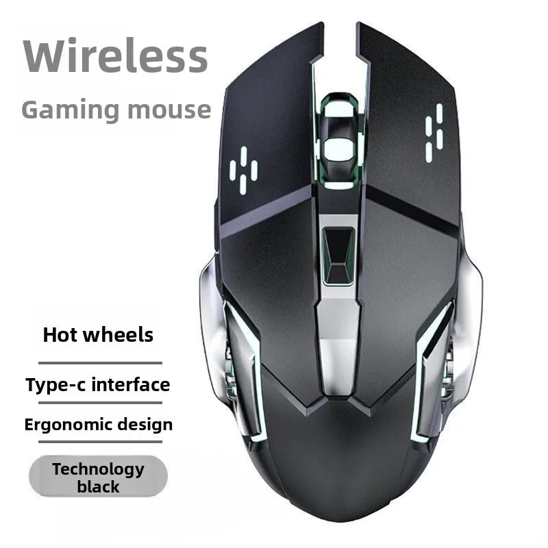 RGB Dual Mode Wireless Gaming Mouse. Rechargeable Ergonomic LED Mouse for PC & Laptop