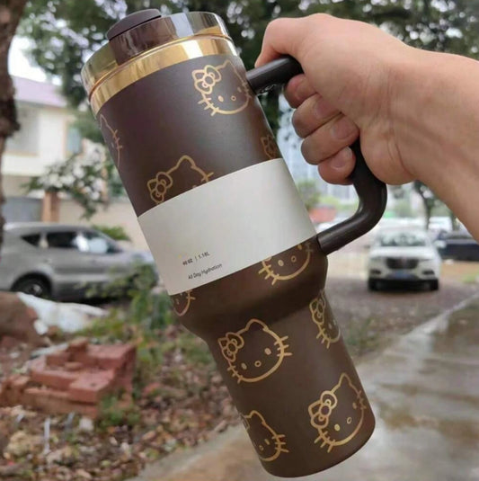40oz Stainless Steel Insulated Travel Tumbler with Handle & Straw