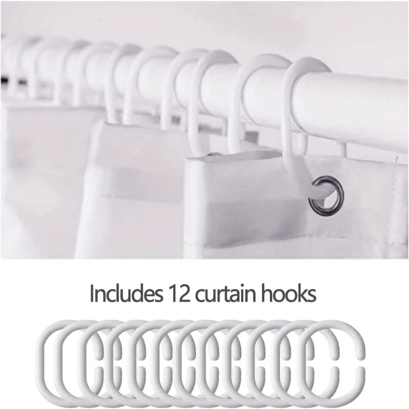 3D Swan Embossed Pearl Print Creative Shower Curtain Set, Decorative Bathroom Set