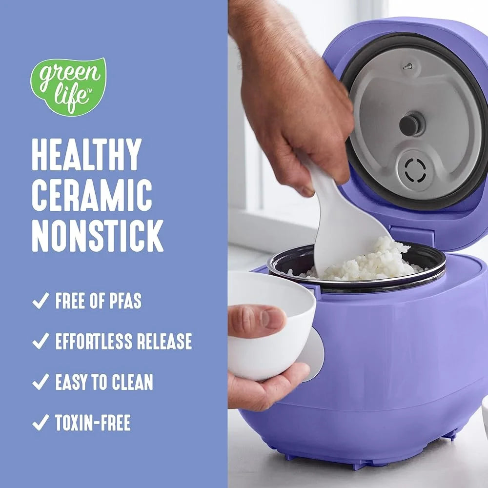 Digital Rice Cooker 4 Cup One Touch Ceramic Fuzzy Logic