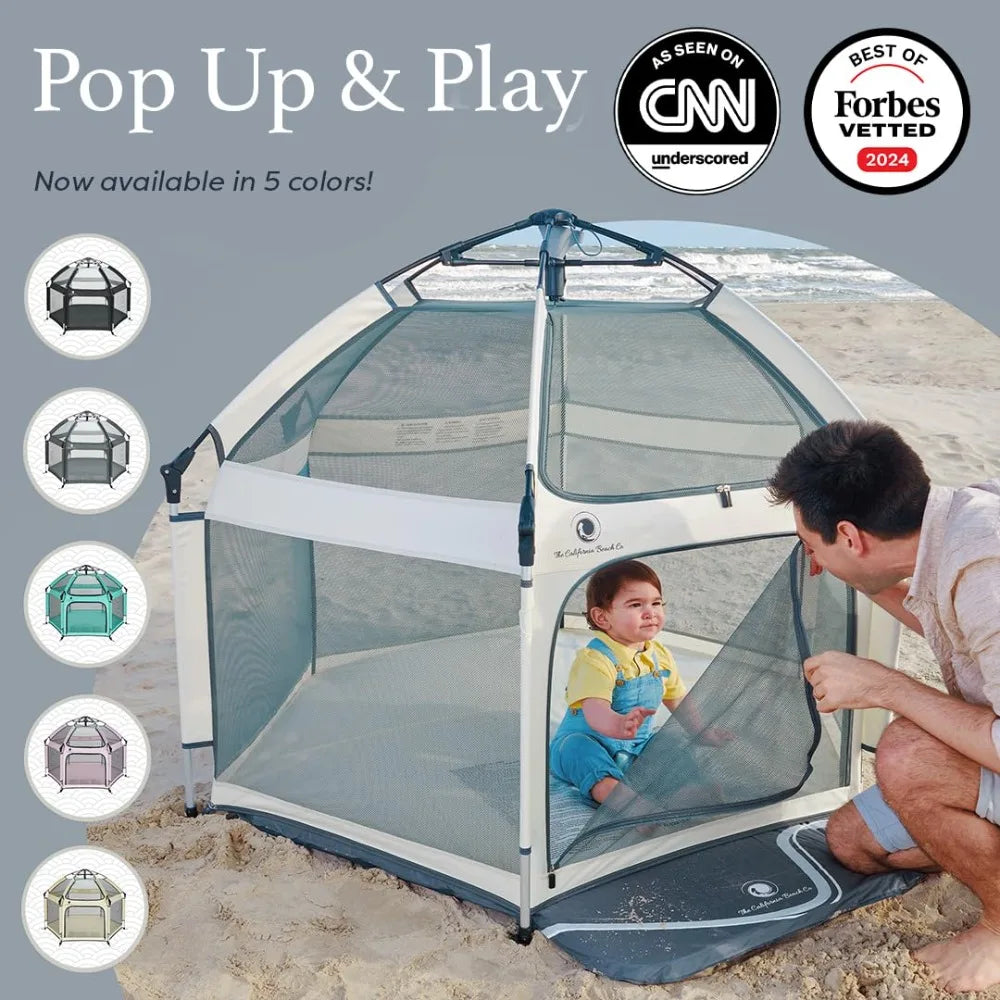 Indoor Outdoor Baby Playpen With Canopy Mosquito Net