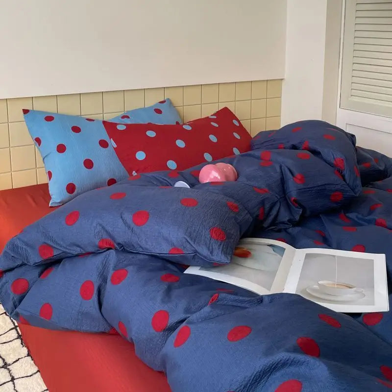 Polka Dot Duvet Cover Set. Colorful Modern Bedding