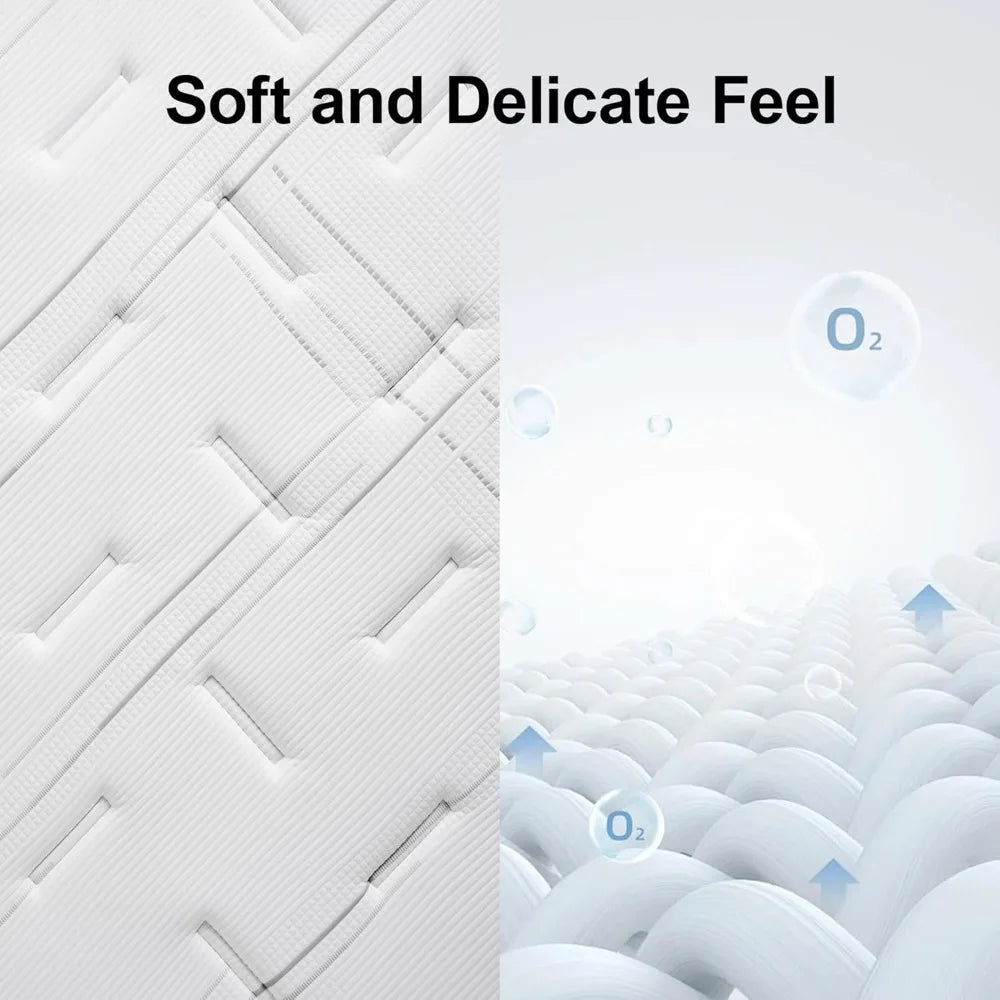 Hybrid Mattress Queen Size - 14 Inch Memory Foam Mattress with Pocket Coils for Motion Isolation Medium Soft Enhanced Edge Suppo