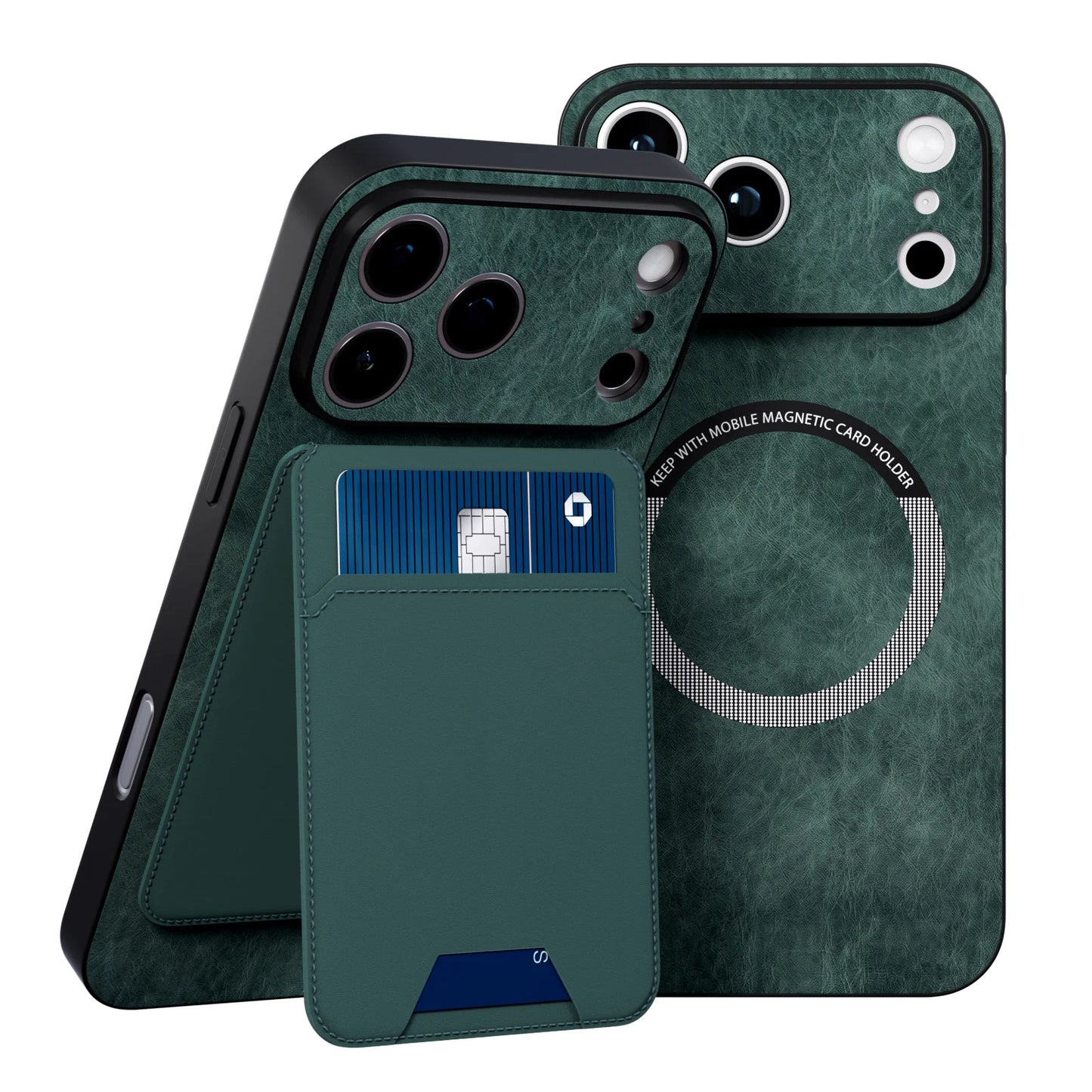 2-in-1 Magnetic Wallet Phone Case with Detachable Card Holder & Stand