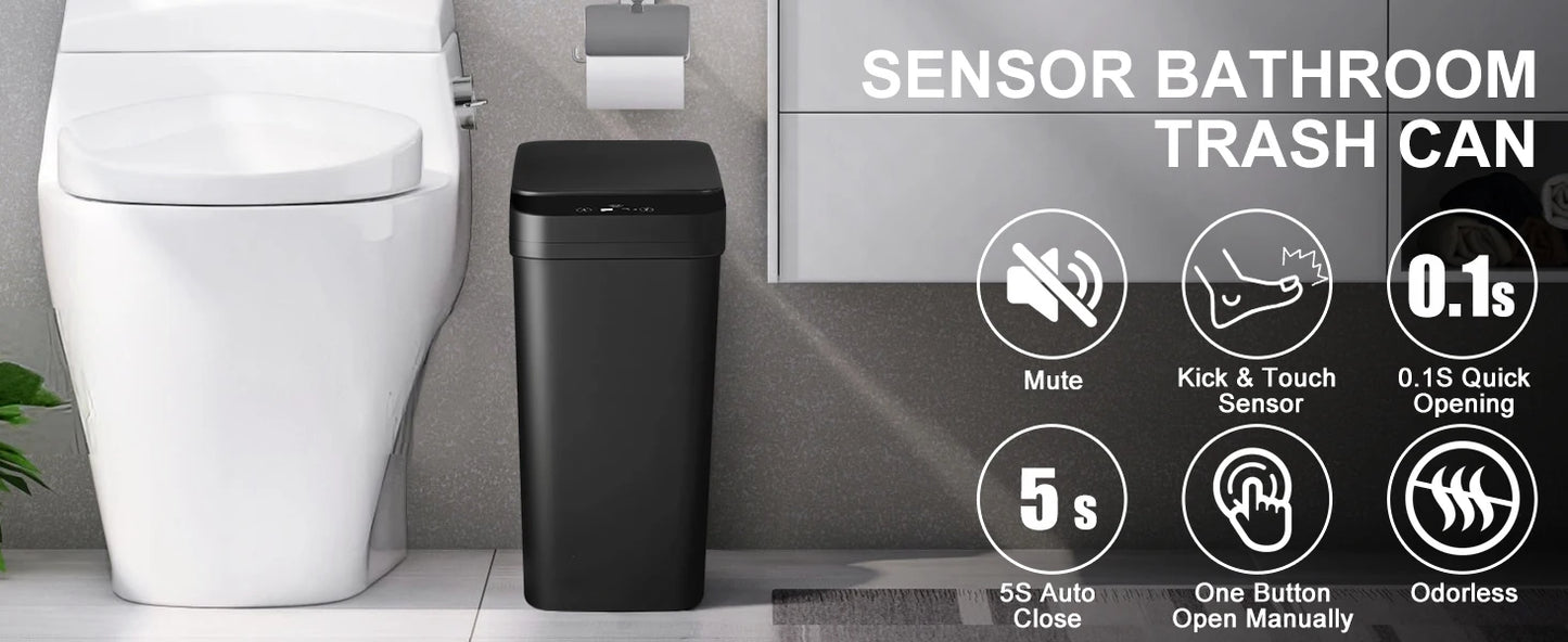 2 Pack Touchless Smart Trash Cans
