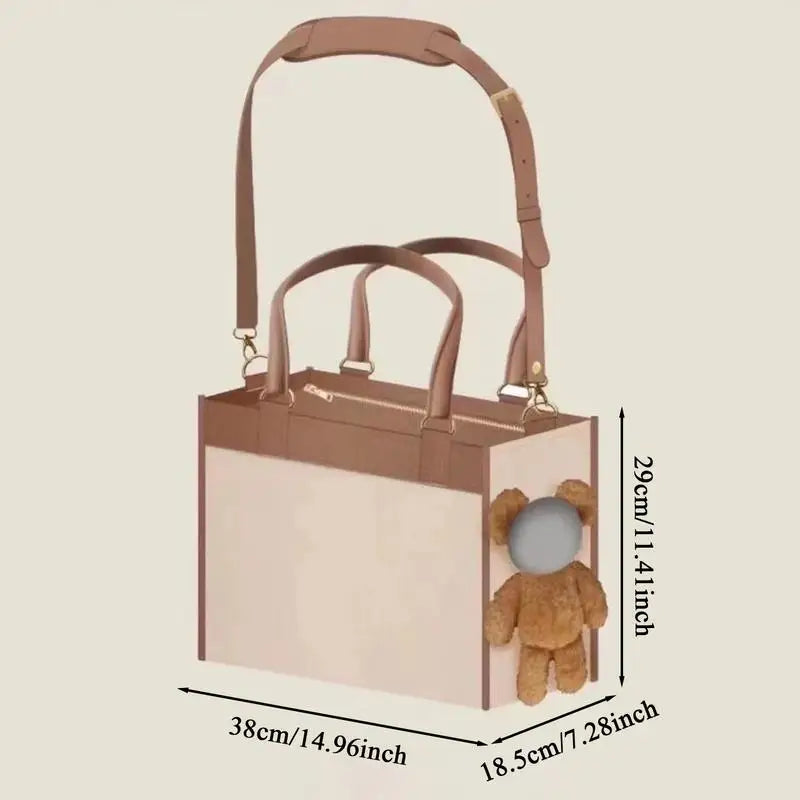 Luxury Soft-Sided Pet Carrier Tote . Stylish Travel Bag for Small Dogs & Cats