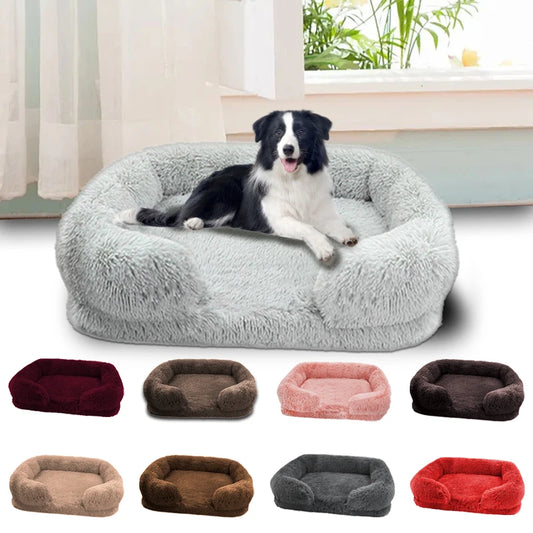 Thickened orthopedic dog bed for large dogs - egg sponge, easy to remove and wash plush cover, durable pet furniture,