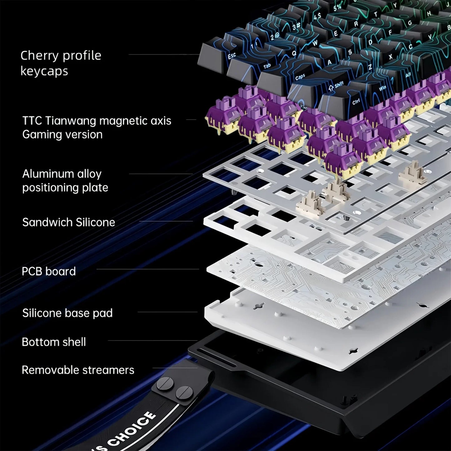 MCHOSE ACE 68 Magnetic Switch Gaming Keyboard . Hall Effect Rapid Trigger Mechanical Keyboard