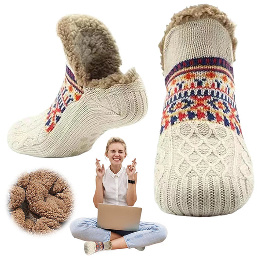 Men Women Winter Indoor Home Slippers Socks Non Slip Carpet Sock Warm Bedroom Sleeping Sock Soft for Christmas
