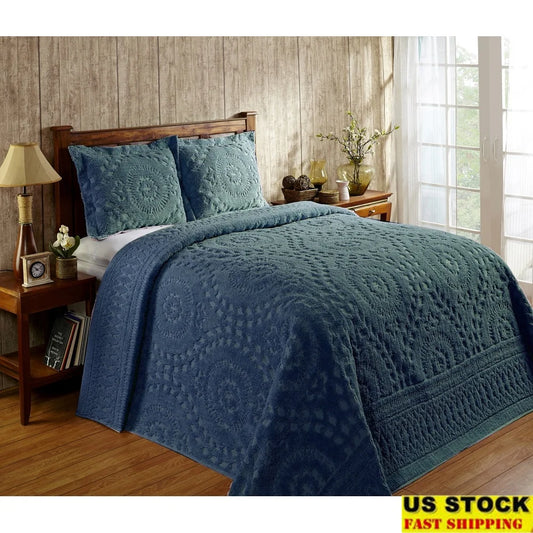 King Size Bedspread 120x110 Cotton Medallion Design Washable