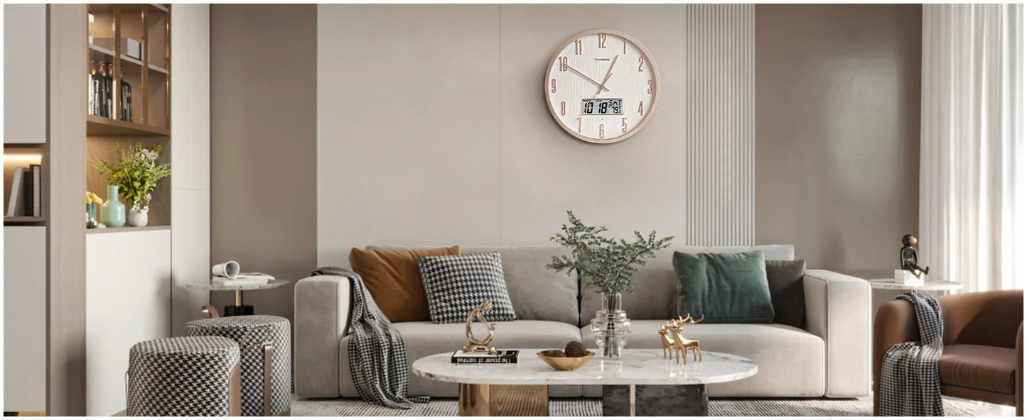TIMESS Smart Luminous Wall Clock with Digital Display & Night Light