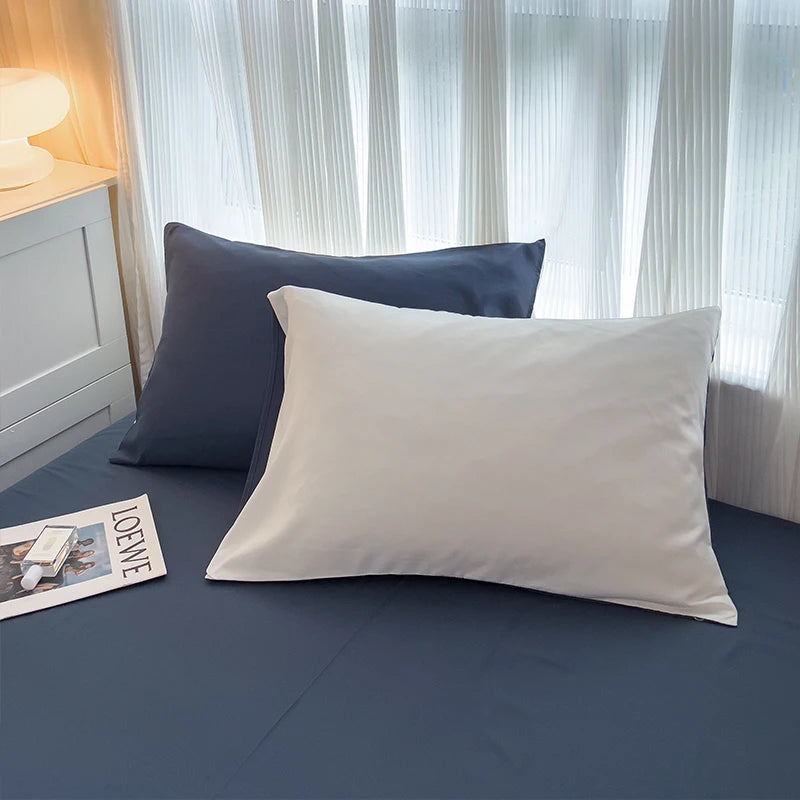 4-Piece Soft Brushed Duvet Cover Set . Solid Color Bedding