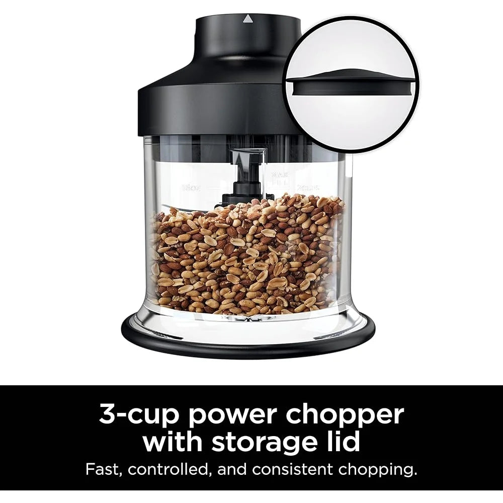 3-Cup Food Processor Power Chopper with Storage Lid Dishwasher Safe Blades Bowl and Stacked Blade Assembly Ideal Chopping