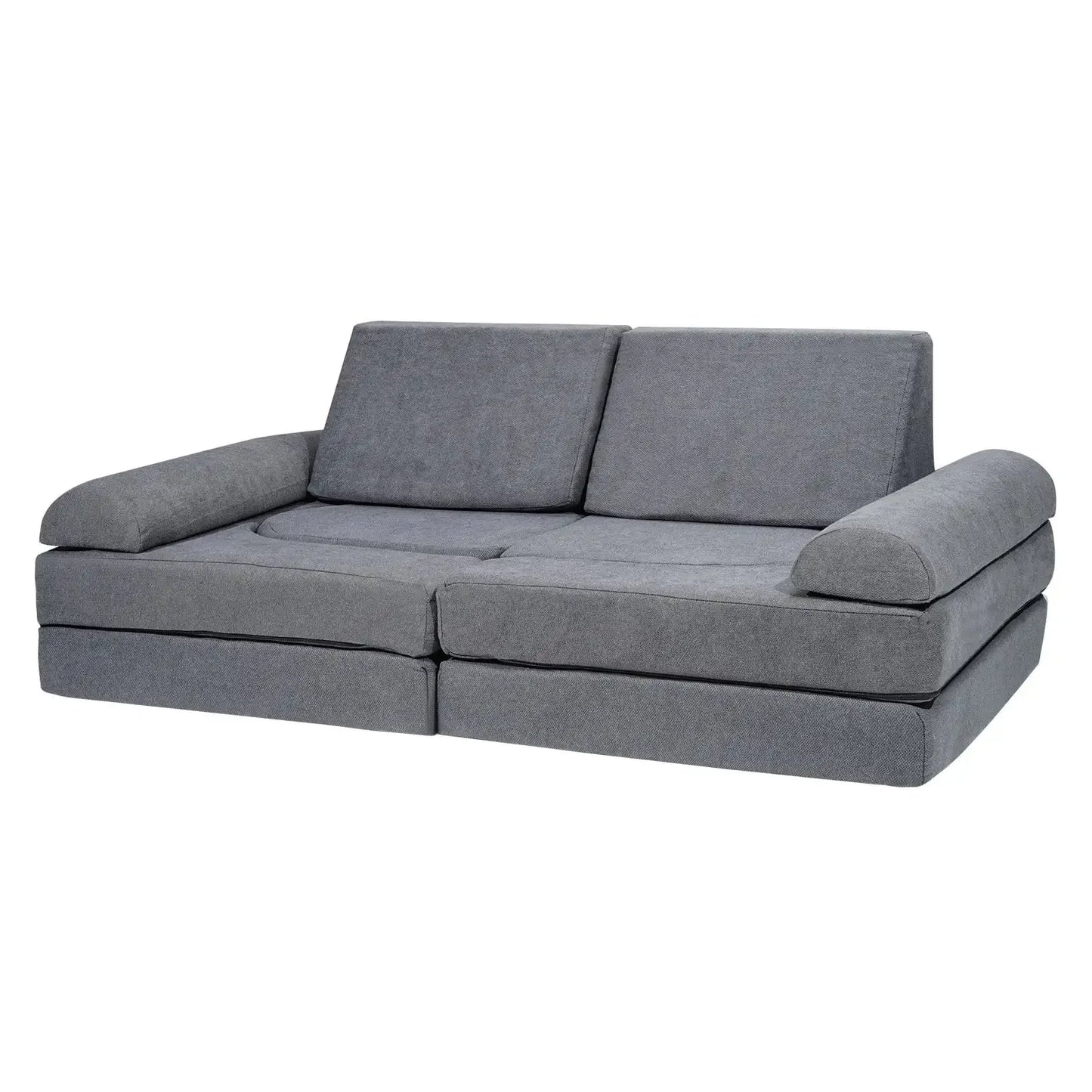 Kids Couch, 10Pcs Modular Kids Play Couch, Toddler Couch Sofa Bed, Kids Chair Seat Playroom Furniture, Grey