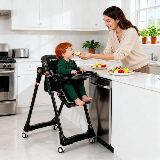 Children's high chairs, multi-functional baby feeding chairs, baby tables and chairs, camping chairs, with rollers