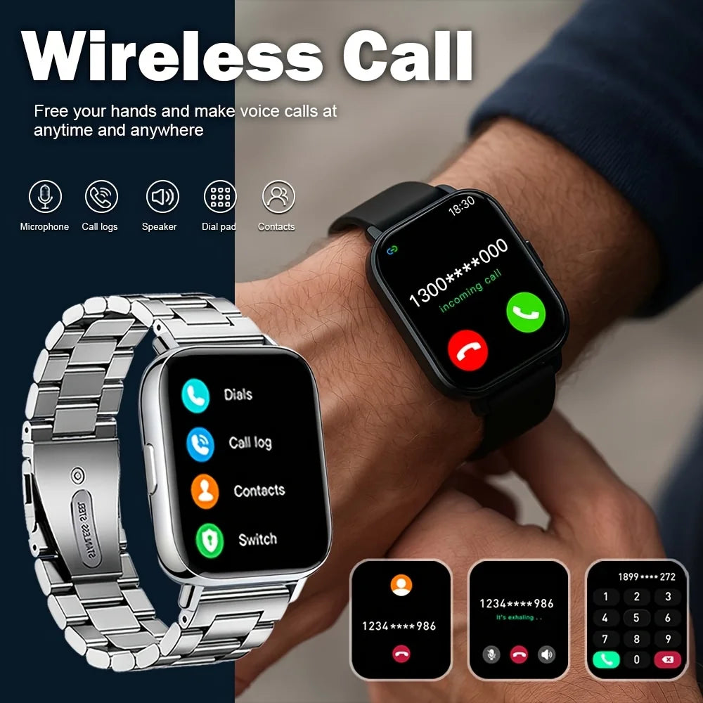 Bluetooth Smart Fitness Watch with Call, Message & Health Tracking