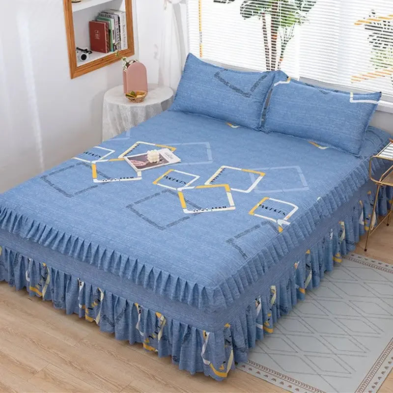 Bedroom Flat Sheets Bed Printed Fashion Modern Queen King Size Washed Cotton Comfortable Bedding Mattress Cover Bedspread New