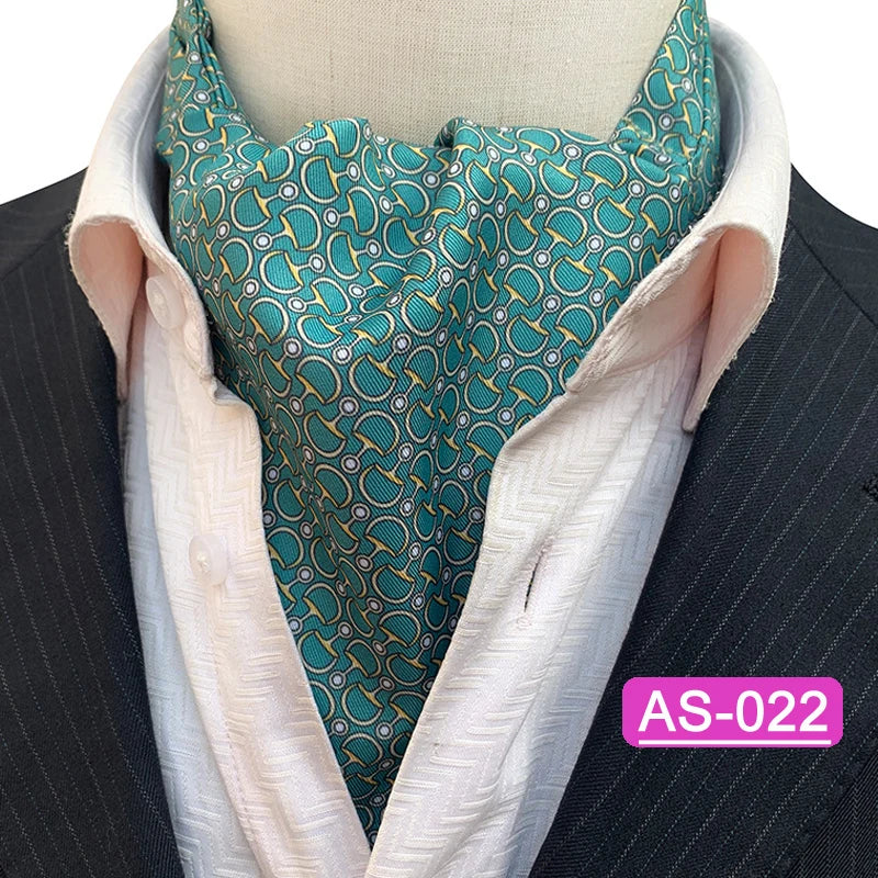 Luxury Men’s Ascot Tie & Pocket Square Set for Weddings, Business & Formal Wear