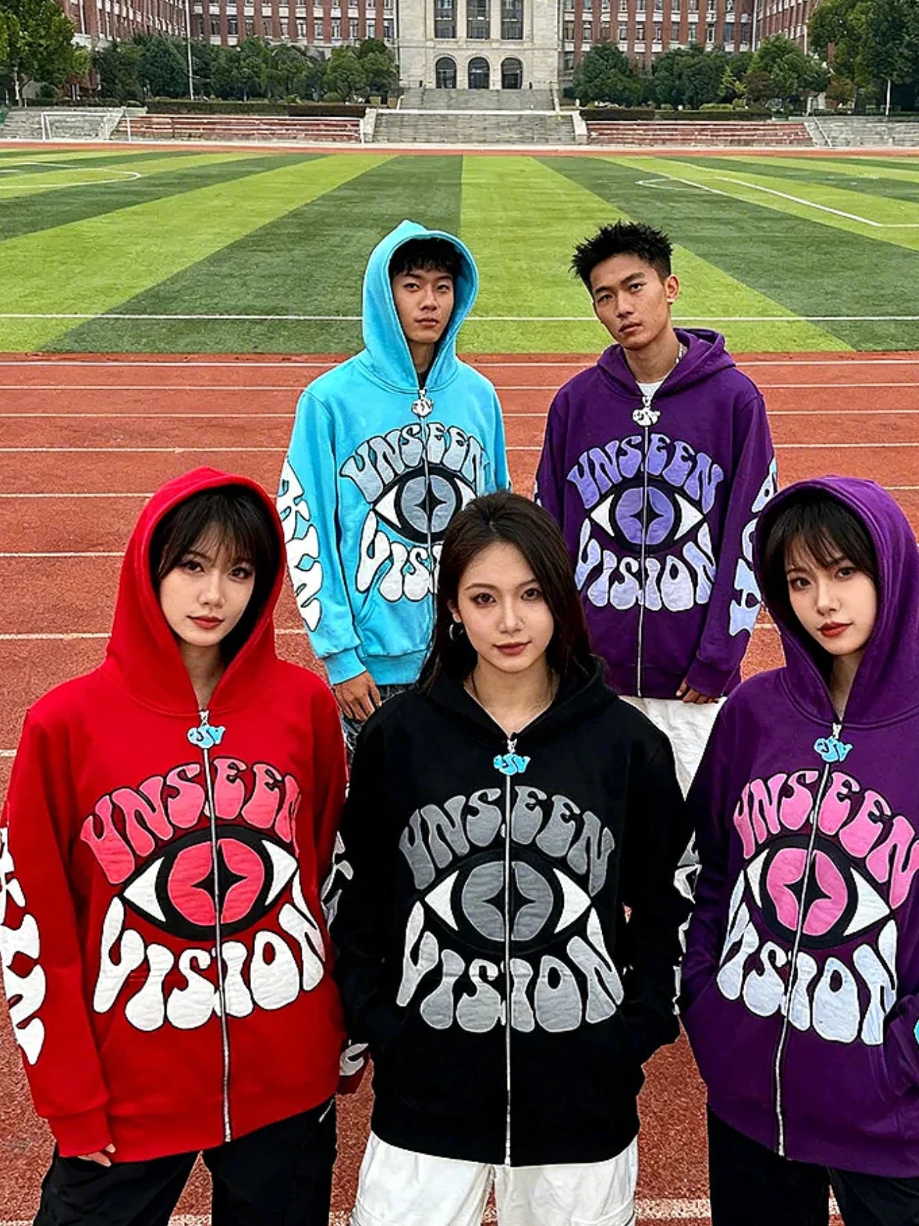 Y2K Eye Pattern Zip Up Hoodie