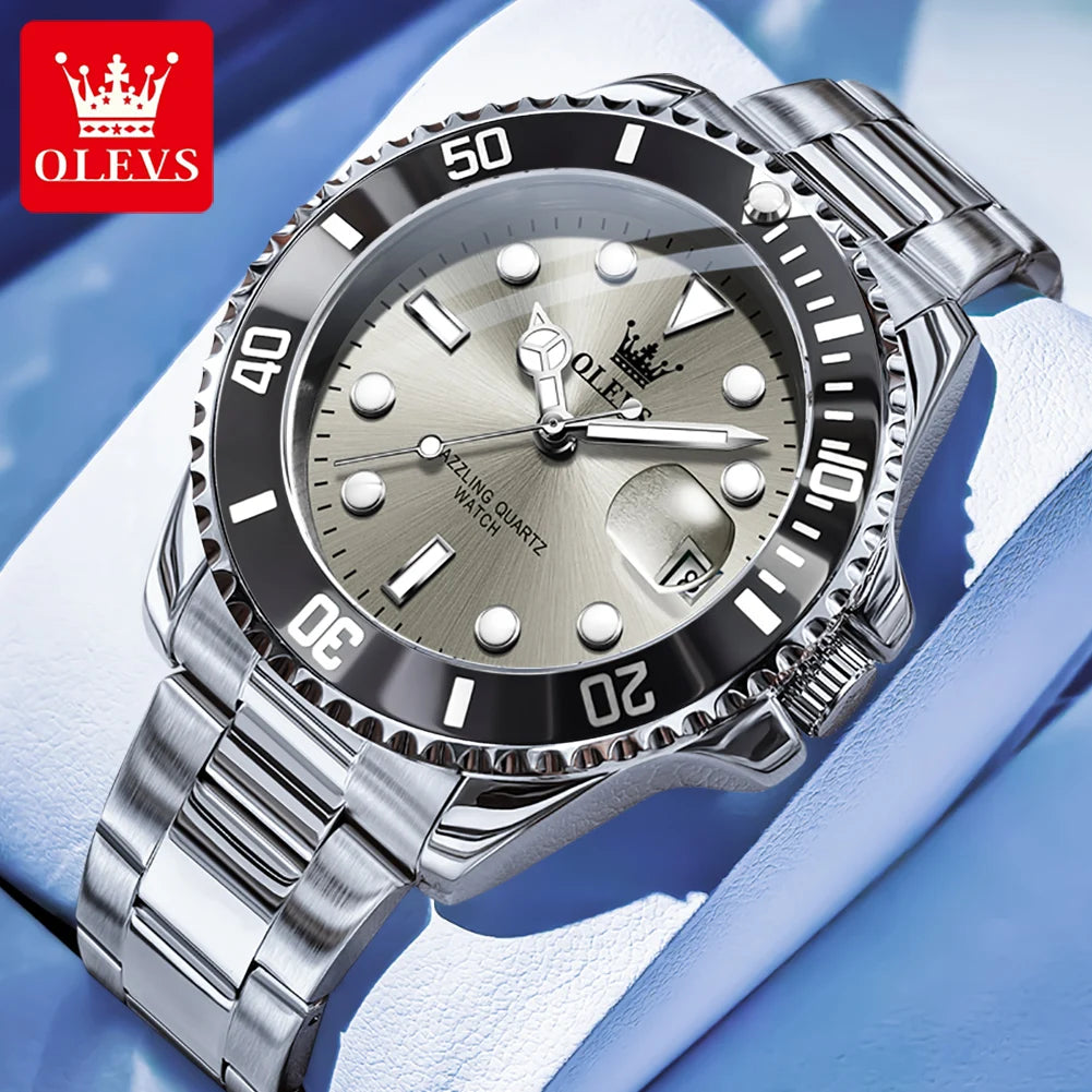 Men’s Luxury Quartz Sports Watch . Stainless Steel Diving-Style Design