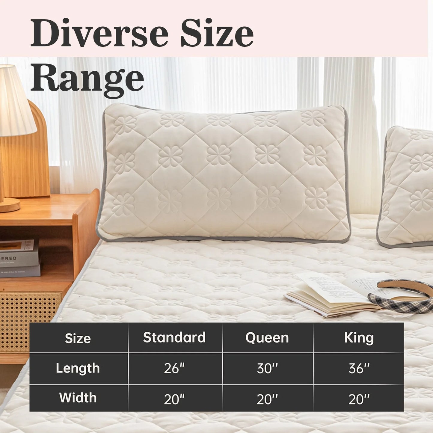 Premium Waterproof Pillowcase Set of 2 Soft Breathable Bed Pillow Protectors