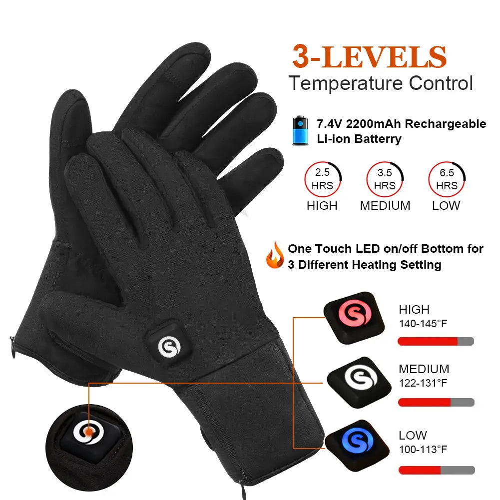 Savior Heat Heated Mittens Waterproof Skiing Gloves