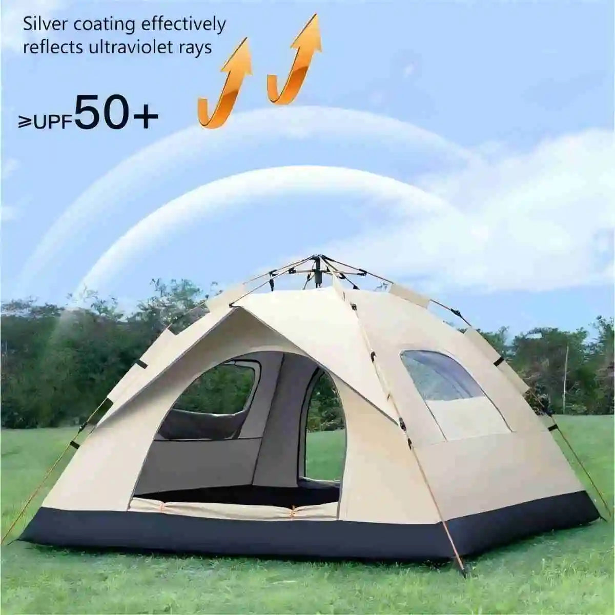 Outdoor Sunshade Camping Tent – Spacious Weather-Resistant Shelter for Camping, Beach & Outdoor Adventures